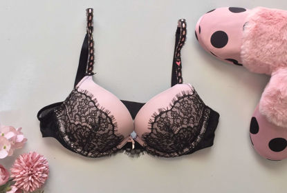 Imagen de Victoria's Secret  Bra Dream Angels Push-Up Rosa Con Encaje Negro.